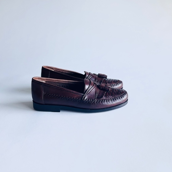 Men’s Giorgio Brutini Brown Leather Tassel Weaving Loafers size 9.5 D. main image 12